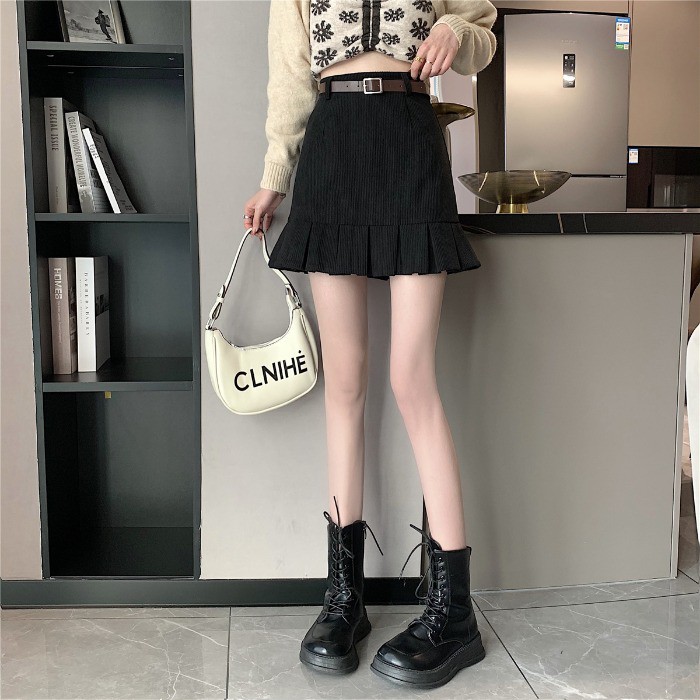 Chân váy ngắn kiểu đuôi cá xếp ly chất nhung tăm siêu xinh - Sogeum.store | BigBuy360 - bigbuy360.vn