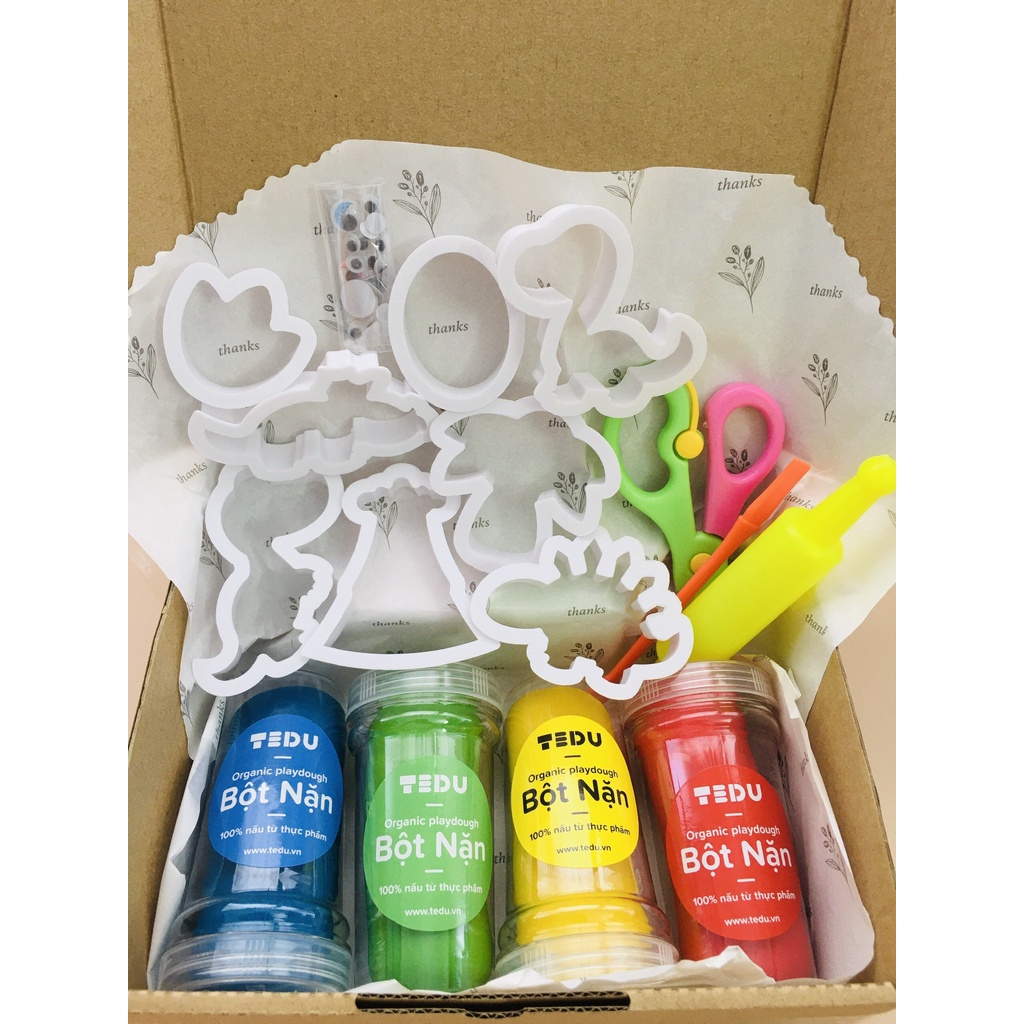 Combo bột nặn đất nặn an toàn TEDU quà tặng 179 - Chủ đề muôn thú