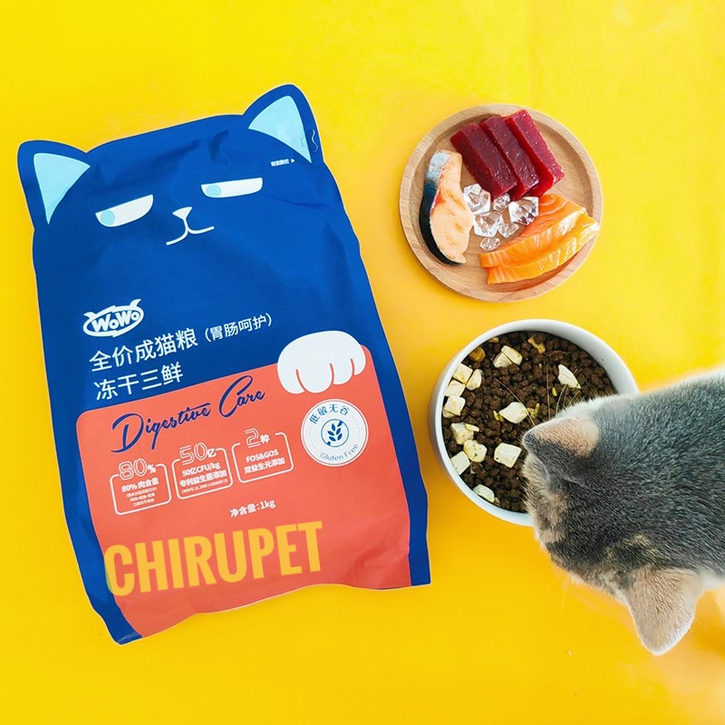 Thức Ăn Mèo Hạt WOWO Bảo Vệ Đường Ruột Bổ Xung Lợi Khuẩn Probiotics Mix Topping Gà,Rong Biển,Cá Tuyết,Tôm,