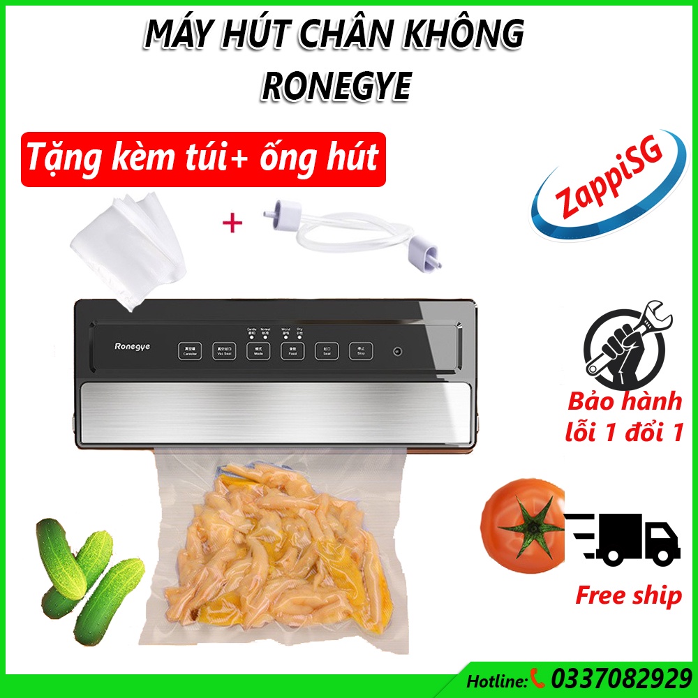 ((TẶNG KÈM TÚI HÚT) Máy Hút Chân Không , Máy Hàn Miệng Túi Tự Động RONEGYE , Loại Xịn Hút Mạnh , Hút Nhiều Túi Cùng Lúc