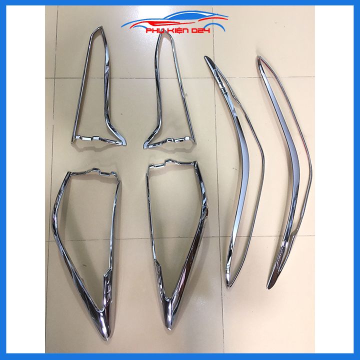 Ốp viền đèn pha hậu mạ crom Fortuner 2012-2016-2017-2019, 2021-2022 chống trầy trang trí bảo vệ xe