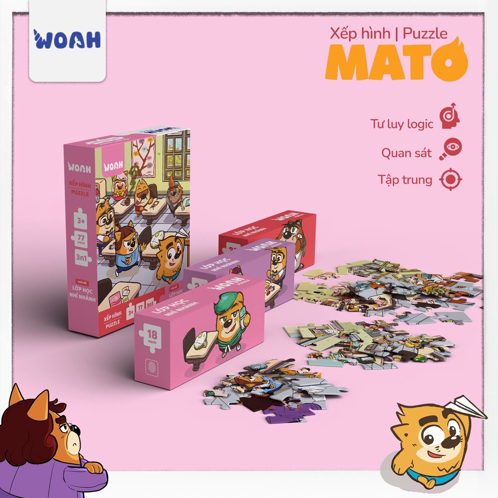 Xếp Hình/Puzzle Mato "Lớp học nhí nhảnh" - Board Game VN