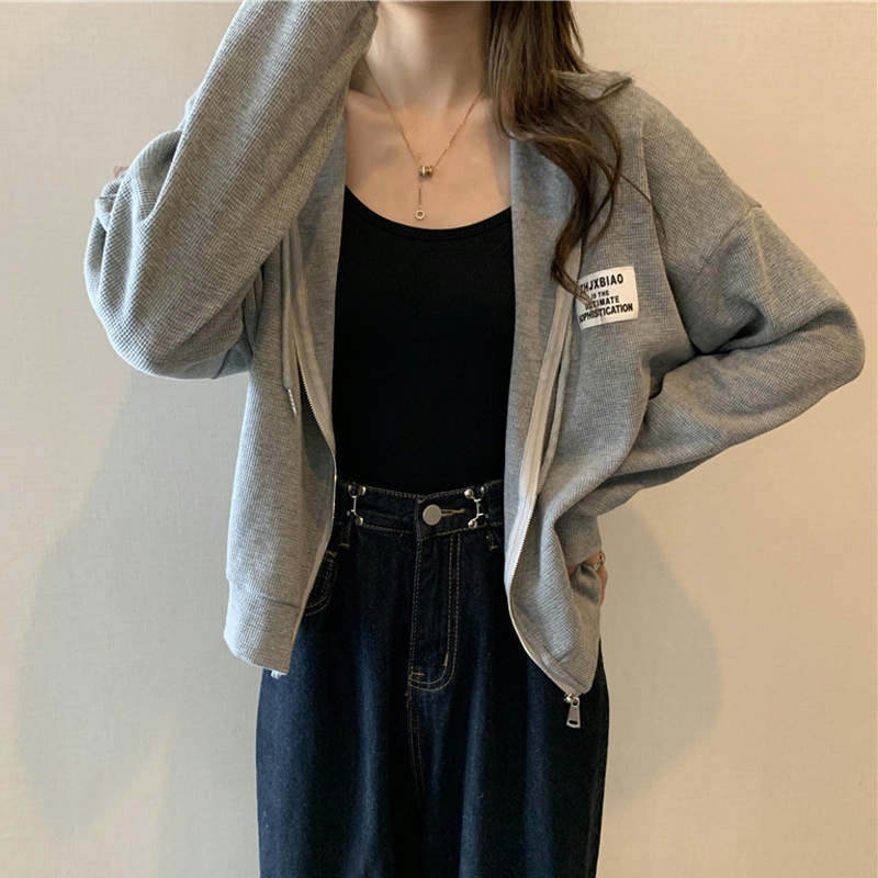 Áo khoác hoodie SUXI tay dài thời trang đơn giản cho nữ