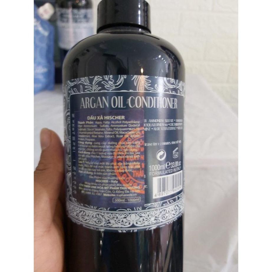 Cặp Gội Xả Collagen Phục Hồi Tóc Hischer Argan 1000mlx2