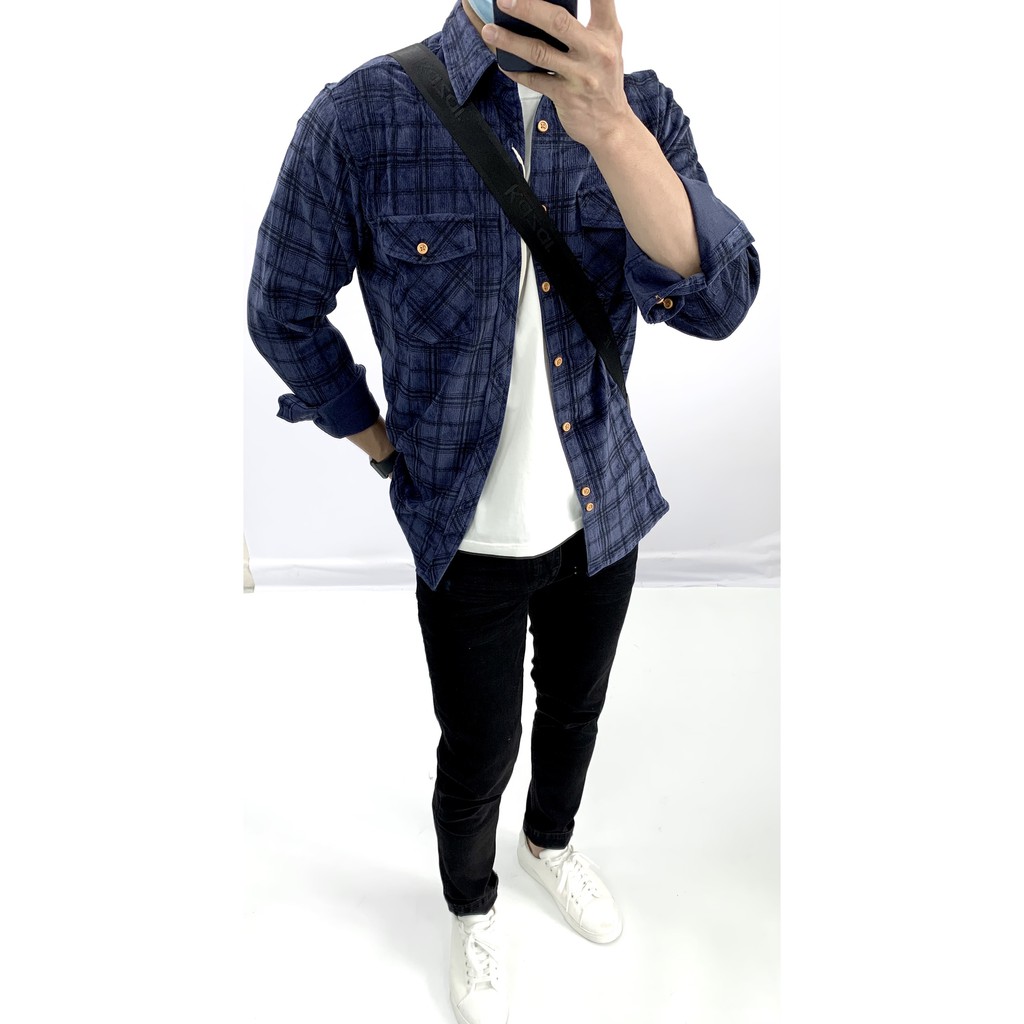 [Mã SRBACK010912 hoàn 20K xu đơn 50K] Áo sơ mi nam dài tay Nhung tăm vitage form rộng cao cấp DICYDE VI1.AV.D.UD.08 | BigBuy360 - bigbuy360.vn