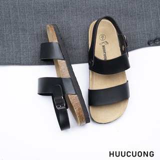 Sandal 2 quai đen đế trấu-s2qd21060449