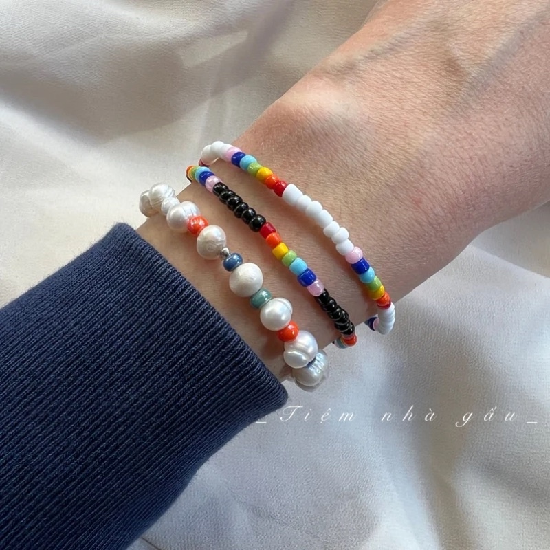 Vòng tay nhiều cầu vòng nhỏ co giãn🌈🌈