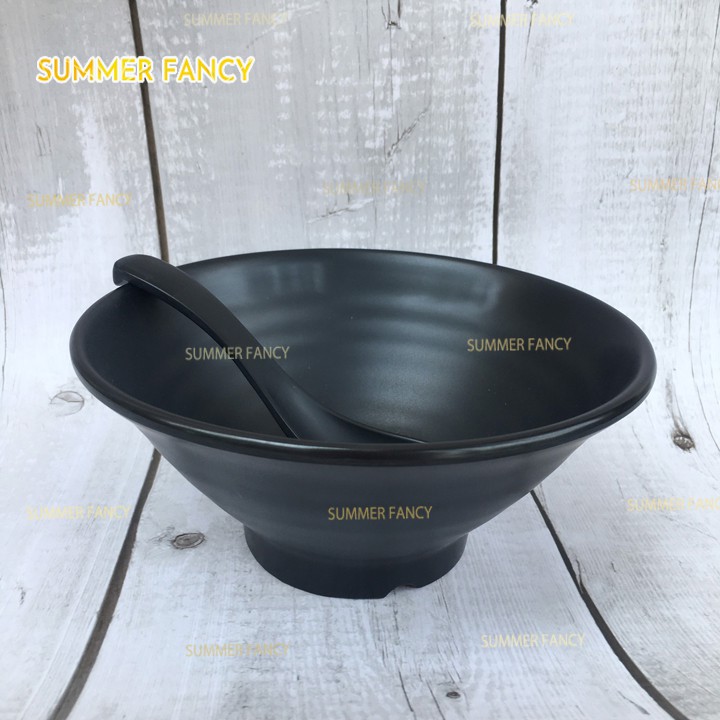 Tô nhựa melamine phíp size 16cm nhám đen / nhám ngói đựng chè , bát mì phở cơm - bowl F-TOX17N