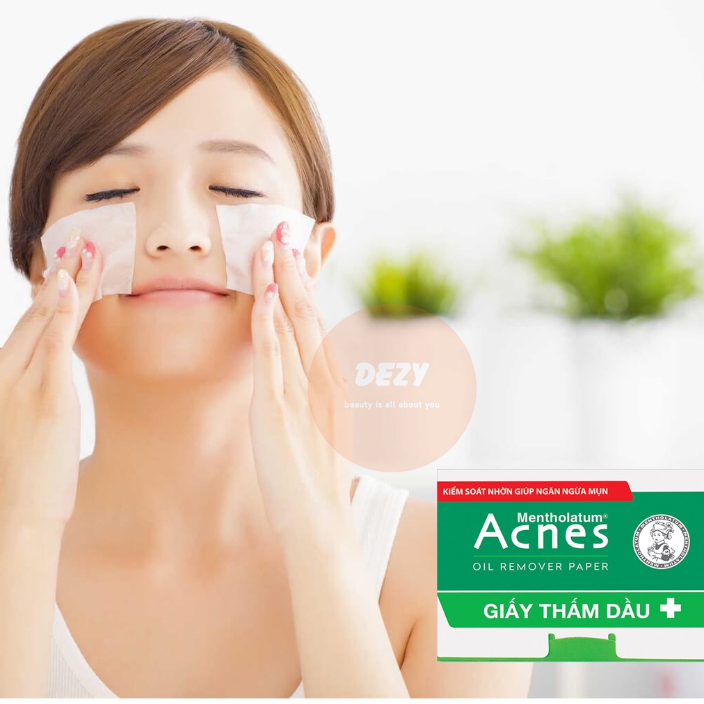 Giấy Thấm Dầu Acnes 100T Ngừa Mụn Rohto Nhật Bản Oil &amp; Acne - Dưỡng Da Dầu Mụn Da Nhạy Cảm Da Trang Điểm Skincare Dezy