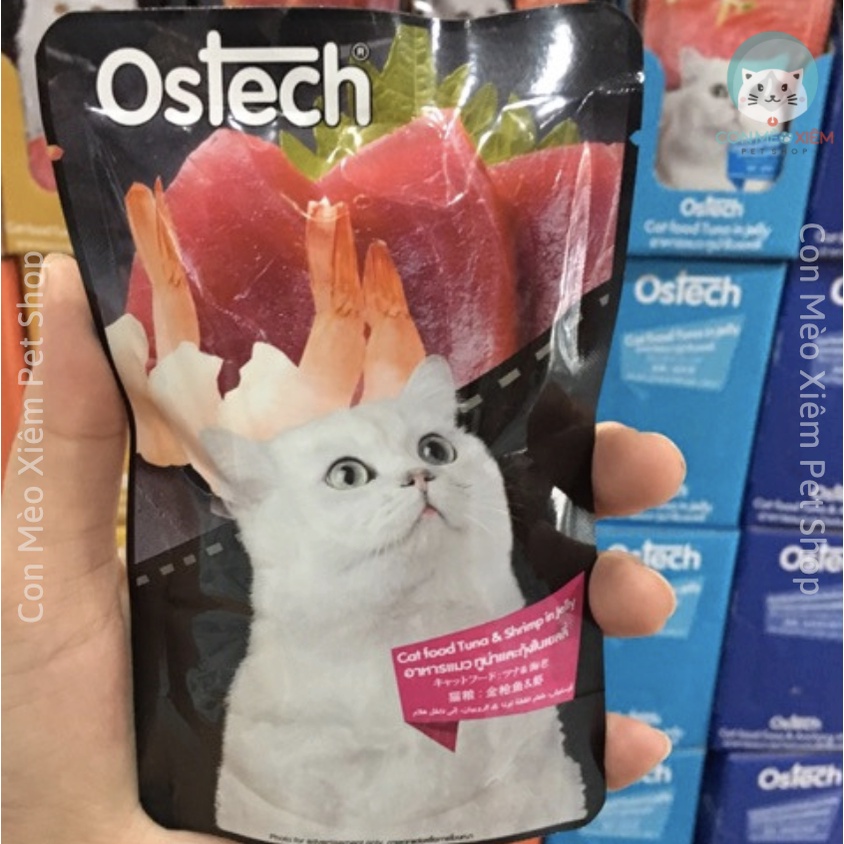 Pate cho mèo Ostech black label gói 80g, thức ăn Thái Lan tăng cân mập mèo con lớn nhỏ Con Mèo Xiêm