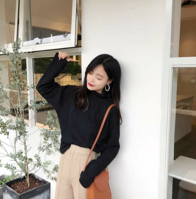 (Có sẵn)Áo len cổ cao Hồng kông hương vị retro | BigBuy360 - bigbuy360.vn