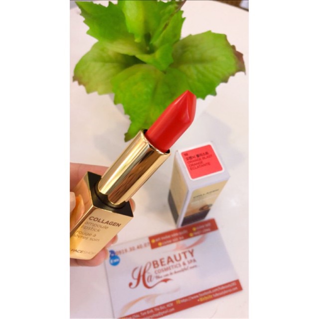 Son thỏi dưỡng môi có nhiều màu căng mọng quyến rũ tự nhiên The Face Shop Collagen Ampoule Lipstick 3.5g