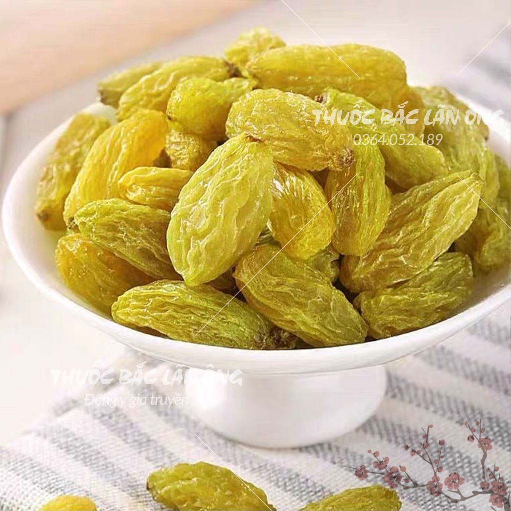 Nho xanh khô không hạt 500g (hàng loại 1, đồ ăn vặt, làm bánh)