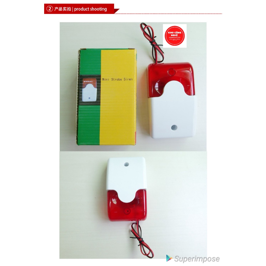 Còi Hú Đèn Chớp Báo Động, còi báo động chông trộm 110db