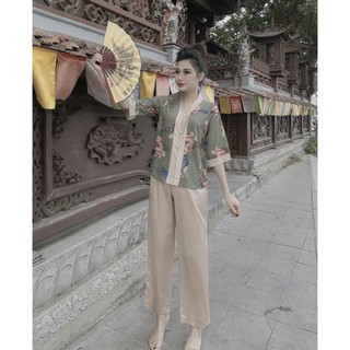 BỘ LAM ĐI LỄ CHẤT LỤA HOA SANG TRỌNG LỊCH SỰ NỮ