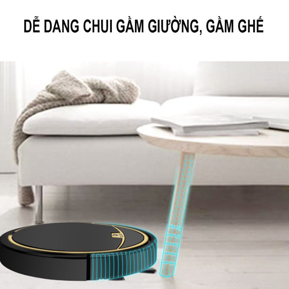 Robot Hút Bụi, Robot Hút Bụi Lau Nhà,  Công Suất Hút Cực Mạnh, Cảm Biến Chống Rơi Thông Minh, Khay Đựng Nươc Lớn_RS300