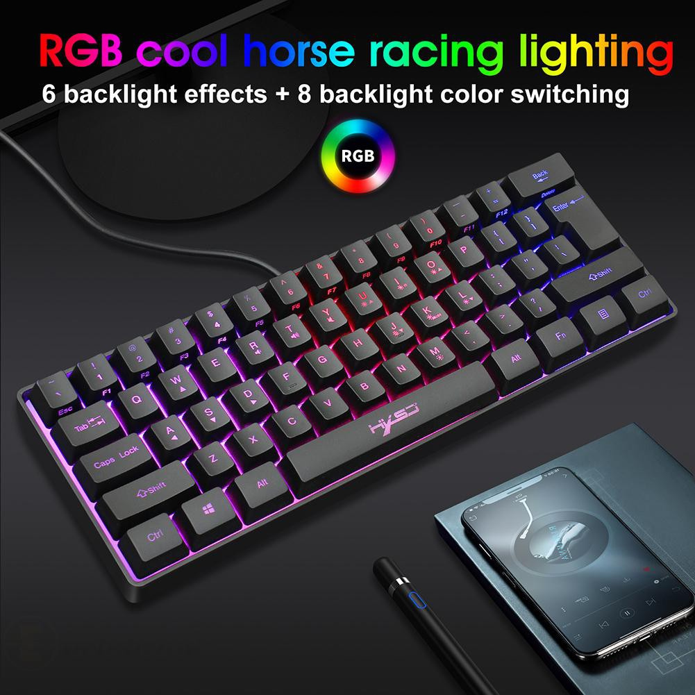 Bàn Phím Chơi Game Có Dây Hxsj V700 61 Phím Rgb Dành Cho Game Thủ