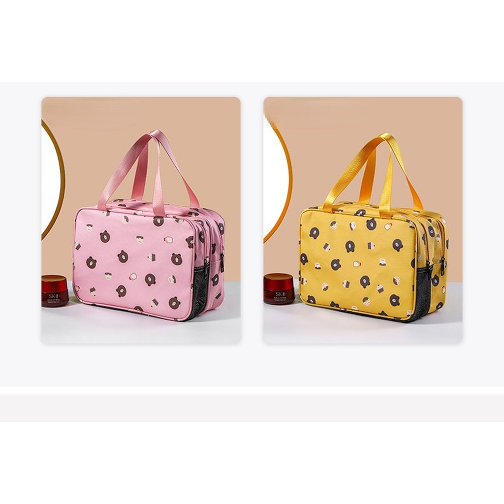 Túi Da pu Đựng Mỹ Phẩm Chống Thấm Nước Tiện Lợi Khi Đi Du Lịch