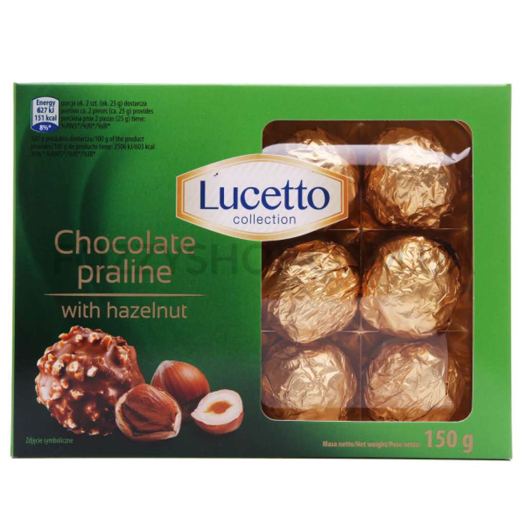 Chocolate Lucetto Praline & Hạt phỉ hộp 150gr