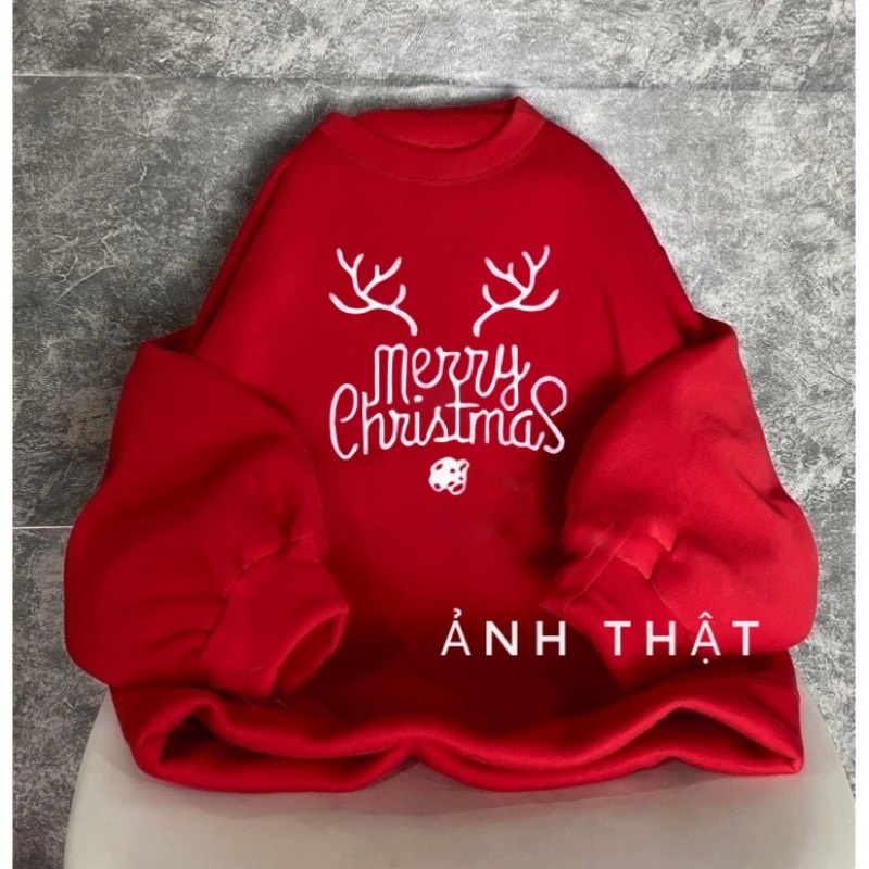 Áo Sweater Noel Form Rộng Tay Bồng, Áo Nỉ Unisex