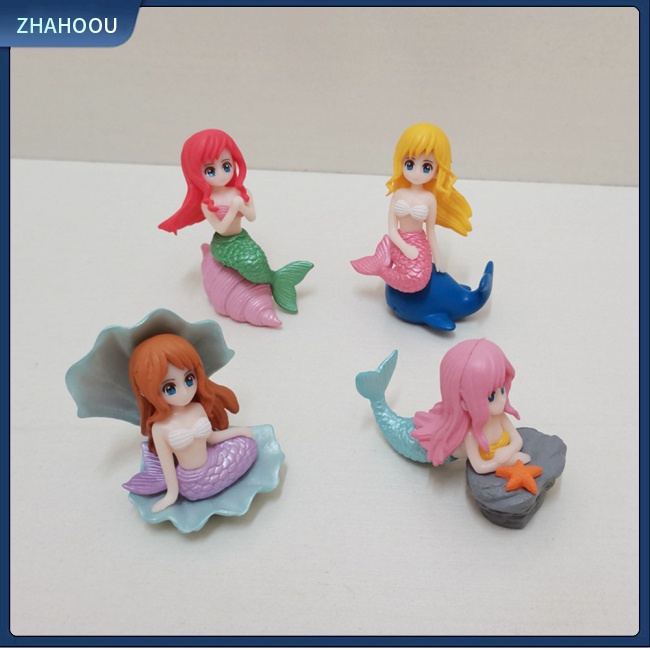 ☃Nhà☃ Set 4 Đồ trang trí Búp Bê Nàng Tiên Cá Trang Trí Bể Cá