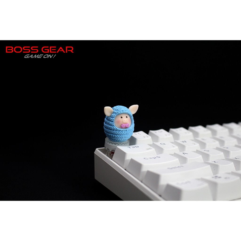 Keycap lẻ hình Heo con mặc áo len siêu dễ thương( Keycap Artisan )