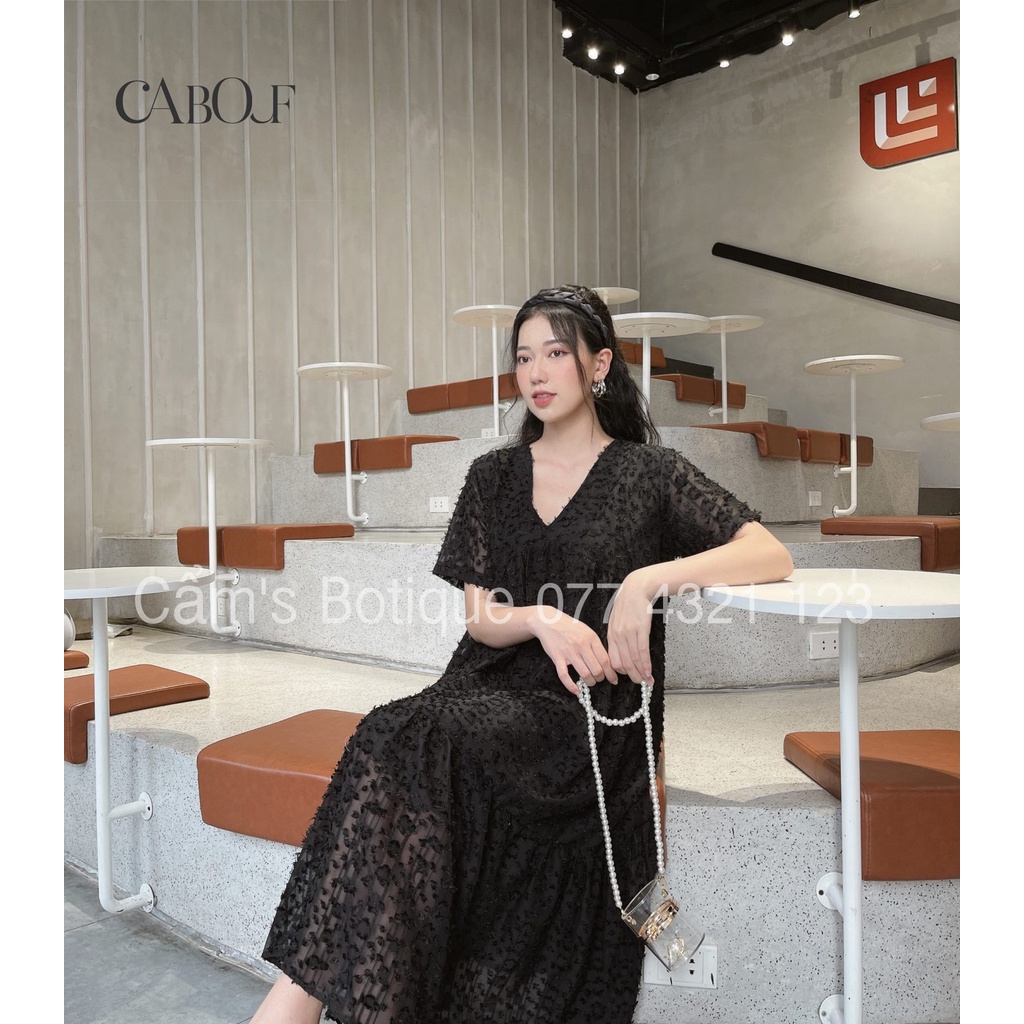 Váy Maxi Thiết Kế Cabouf Đẹp Dáng Suông Rộng Sang Chảnh , Đầm Dáng Chữ A Chất Voan Lông 2 Lớp Mịn Mát