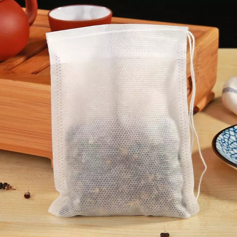 Bộ 50 túi lọc trà rỗng làm từ vải không dệt màu trắng tiện lợi