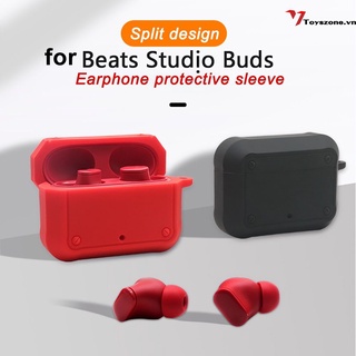 Vỏ bảo vệ hộp sạc tai nghe Beats Studio Buds Bluetooth bằng silicone chống sốc kèm móc