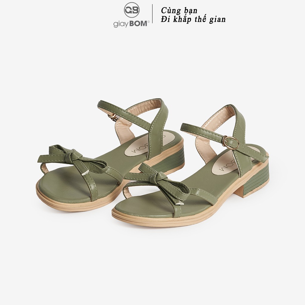 Sandal Nữ giayBOM Đế Cao 3 cm Quai Dây Thắt Nơ S0018