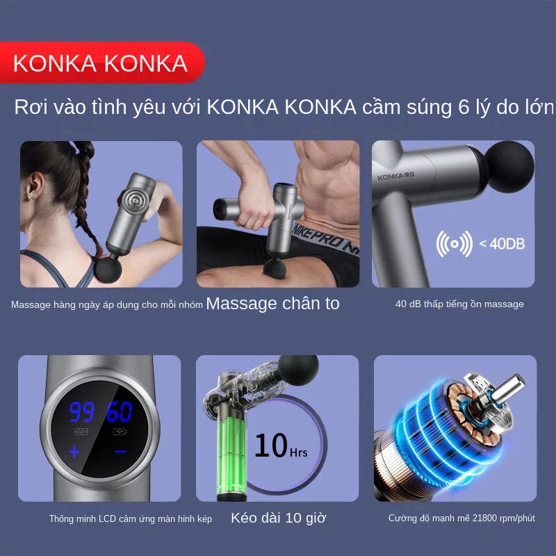 súng KONKA fascia tập thể dục thiết bị vật lý trị liệu thư giãn cơ đa chức năng máy massage rung tạo tác giải nén