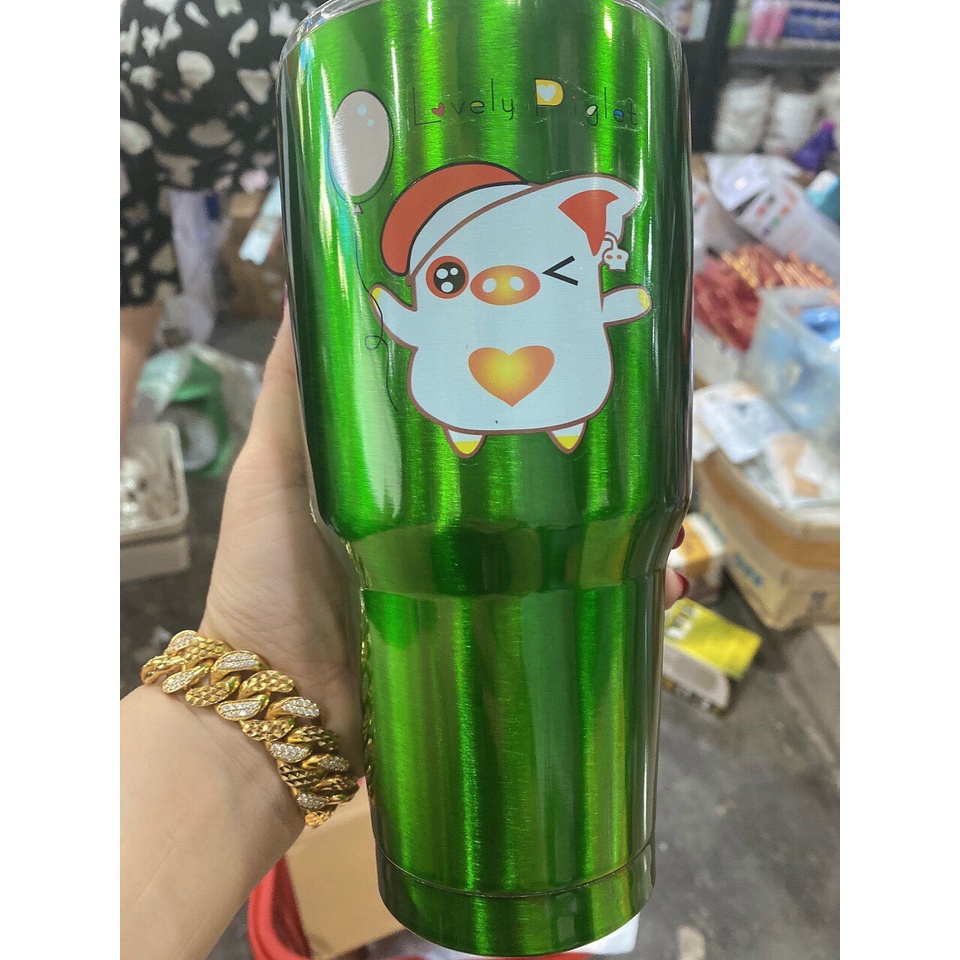 Ly giữ nhiệt 900ML inox 304 2 lớp, ly giữ nhiệt tặng kèm ống hút inox, cọ rửa và túi đựng