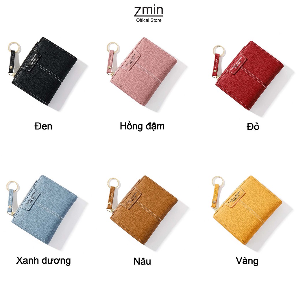 Ví bóp nữ ngắn mini cầm tay Zmin, chất liệu cao cấp có thể bỏ túi - V032