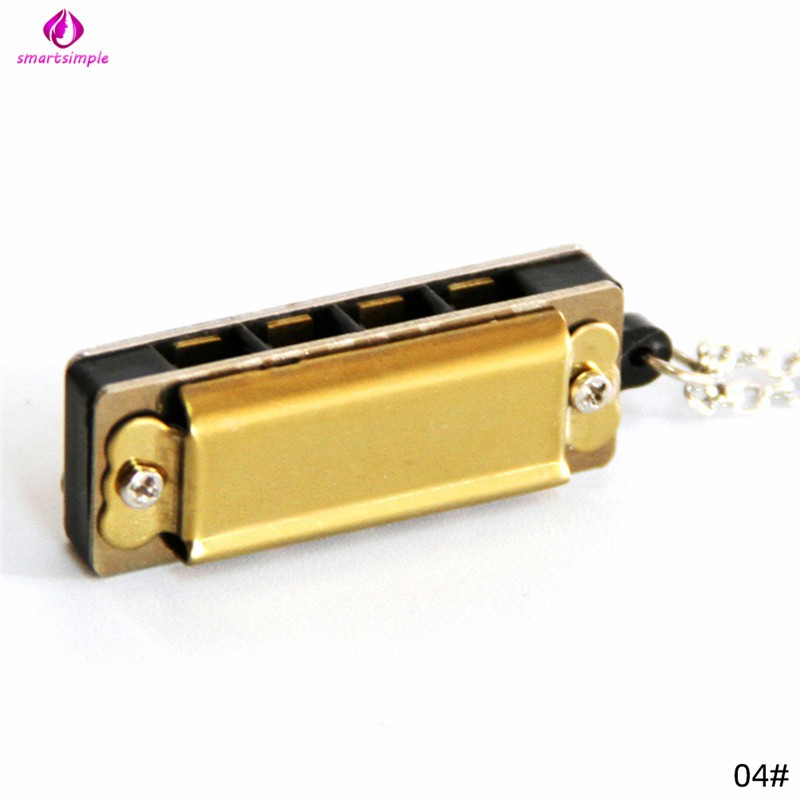 Kèn Harmonica 4 lỗ 8 nốt treo dây chuyền tiện lợi
