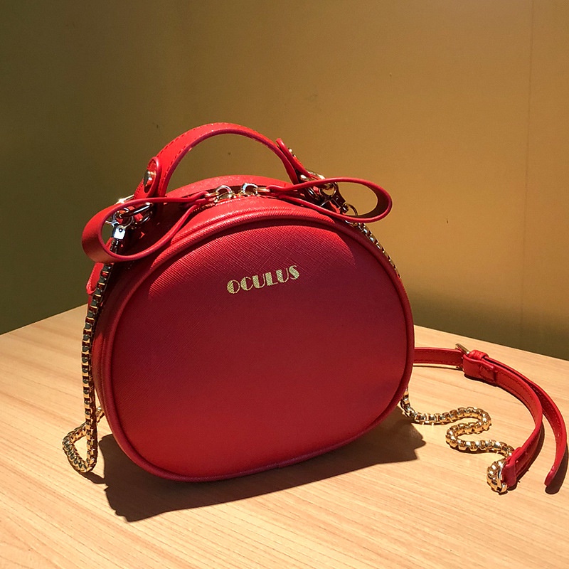 Túi đeo chéo nữ IELGY hình tròn mini với dây đeo vai có thể điều chỉnh phong cách Hàn Quốc