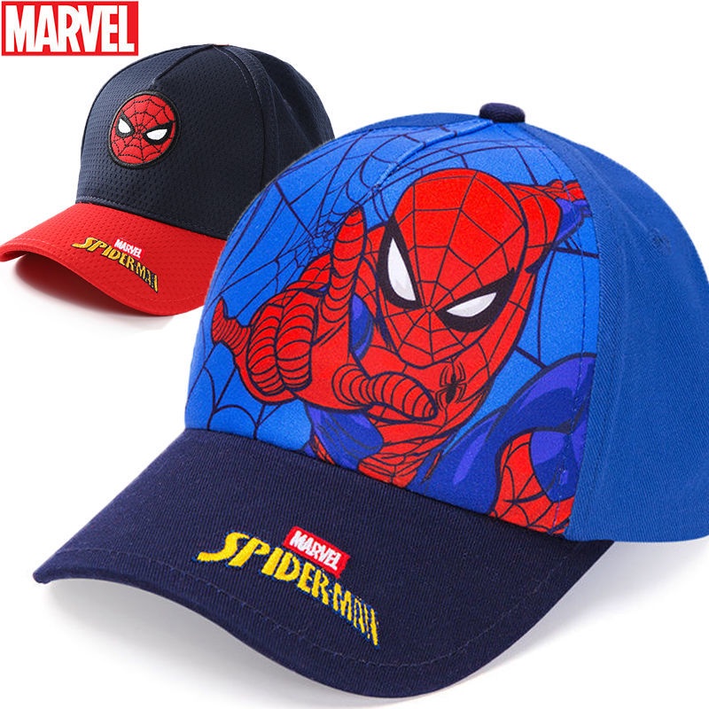 ♛Mũ Lưỡi Trai Vải Cotton In Hình Người Nhện Marvel Thời Trang Xuân Thu Cho Bé Trai