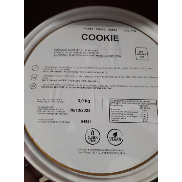 Hương liệu vị Cookie 3kg làm kem, làm bánh