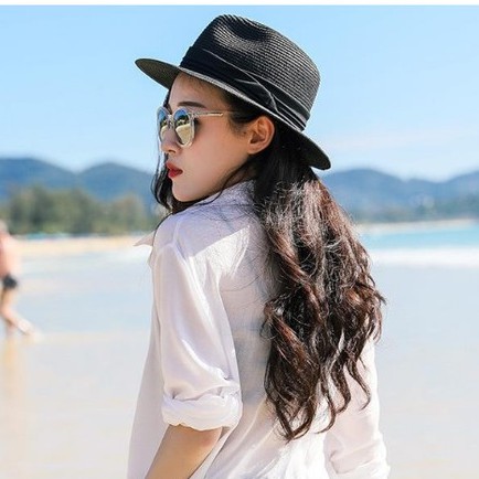 Mũ panama nữ cao cấp , nón phớt cói phong cách Hàn