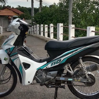 Tem rời honda wave blade 110 dán xe trắng phối xanh ngọc