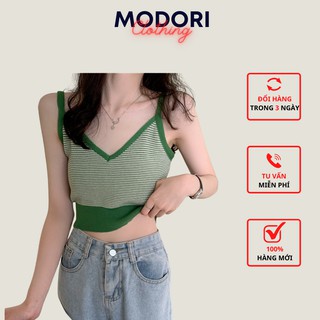 Áo 2 dây len dệt kim cổ chữ V, áo 2 dây croptop đẹp