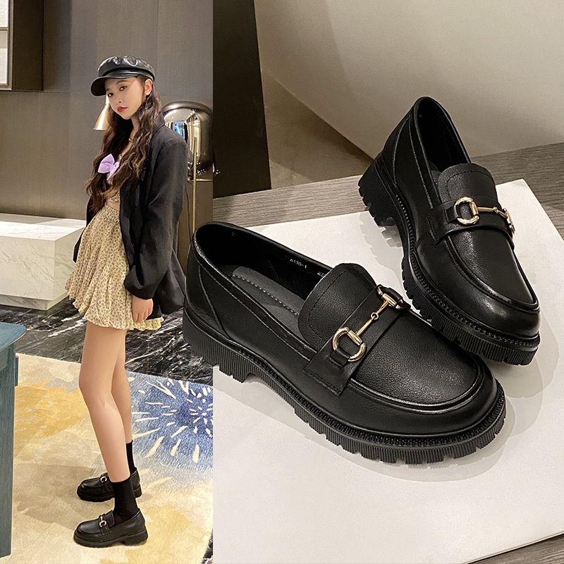 Giầy búp bê nữ da mềm quai xích đôn đế cao 4cm, giày nữ đi học ULZZANG SHOES phong cách hàn quốc 2022