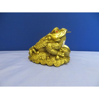 Cóc thiềm thừ bằng đồng ôm tiền dài 14cm cao 10cm - đồ phong thủy