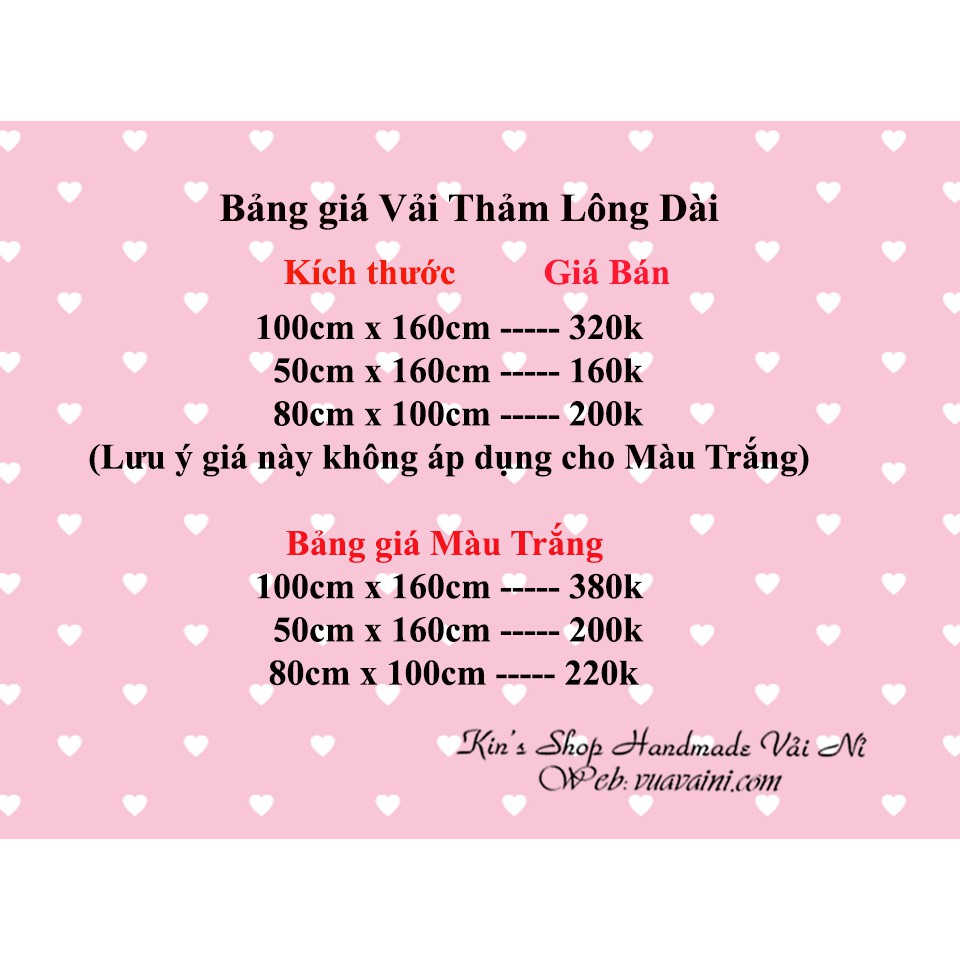 Thảm Lông Thú Dài Nhiều Màu kích thước 100cm x 160cm dùng lót sàn, chụp hình sản phẩm, lót bàn trang điểm, tủ kệ