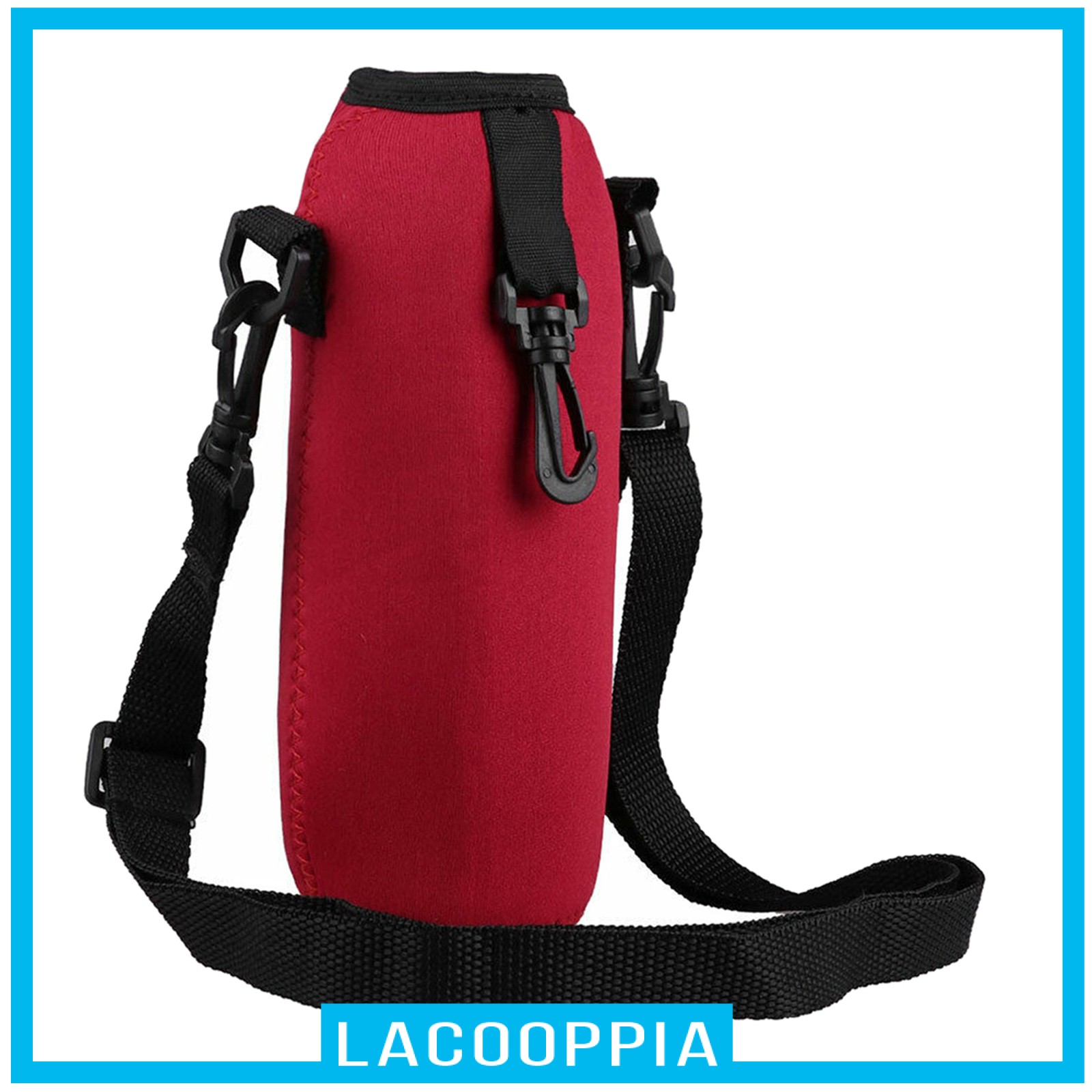 [LACOOPPIA] 750ML Neoprene Water Bottle Carrier Insulated Cover Bag Pouch with Strap & Hook