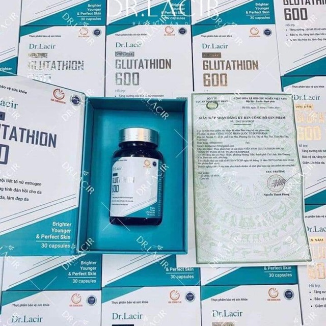 [Mã 77FMCGSALE1 giảm 10% đơn 250K] VIÊN UỐNG NÁM TRẮNG DA GLUTATHIONE 600 Dr Lacir