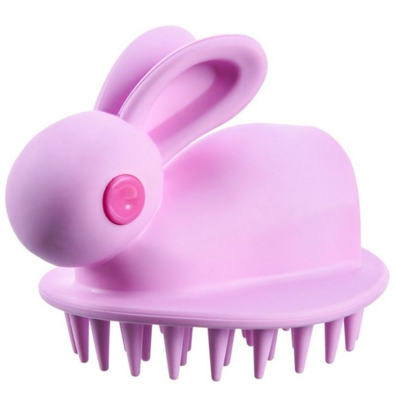 Bàn Chải gội đầu gai Silicon hình chú thỏ giúp massage da đầu - Lượt gội đầu hình con chuột mềm dể thương