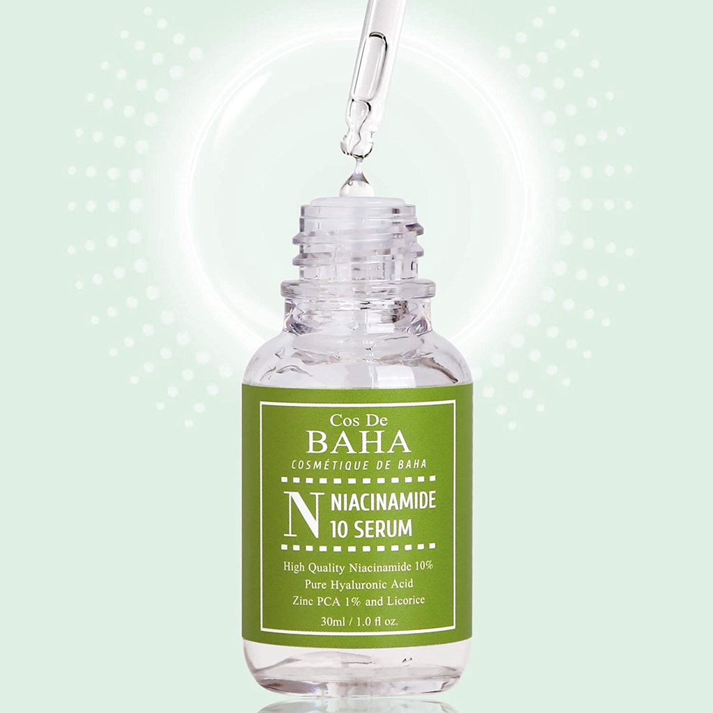 Serum Cos De Baha Niacinamide 10% + Zinc 1% Dưỡng Sáng Da, Se Lỗ Chân Lông