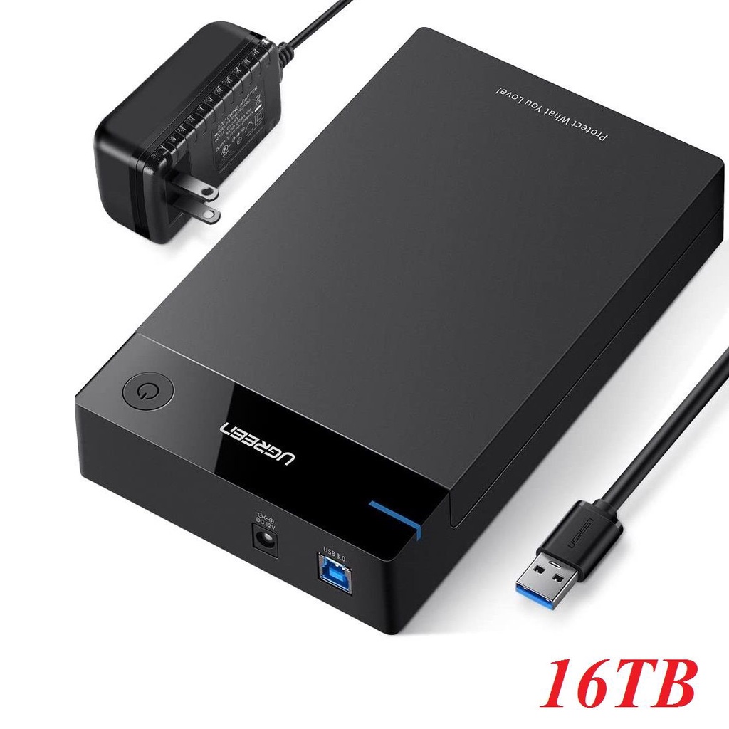 Hộp đựng ổ cứng 3.5 inch Sata/USB 3.0 Chính Hãng Ugreen 50423 (hỗ trợ HDD 16TB) US222 Cao Cấp