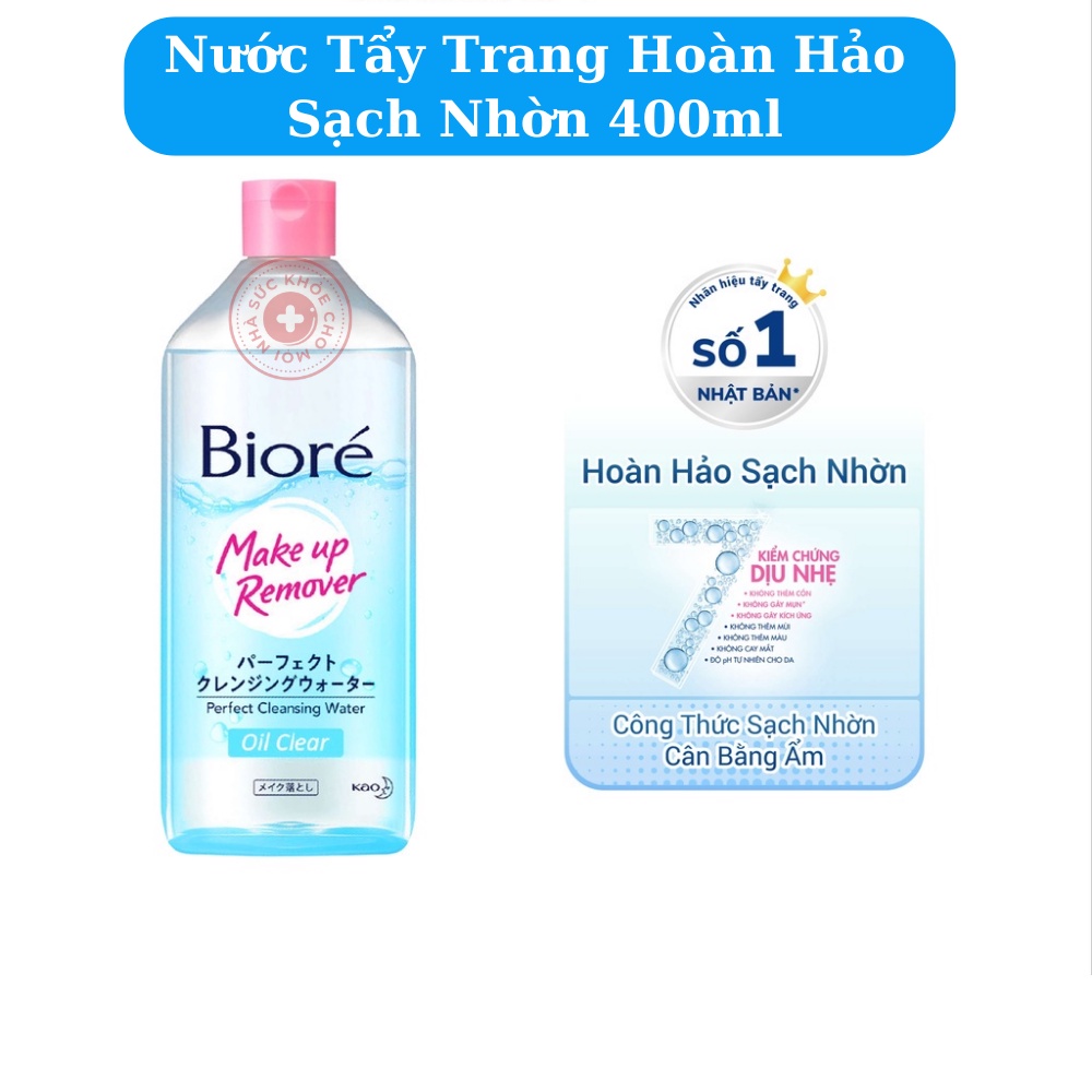 Biore Makeup Remover Oil Clear.Nước tẩy trang hoàn hảo sạch nhờn giúp làm sạch sâu lỗ chân lông đánh bay dầu nhờn.82195
