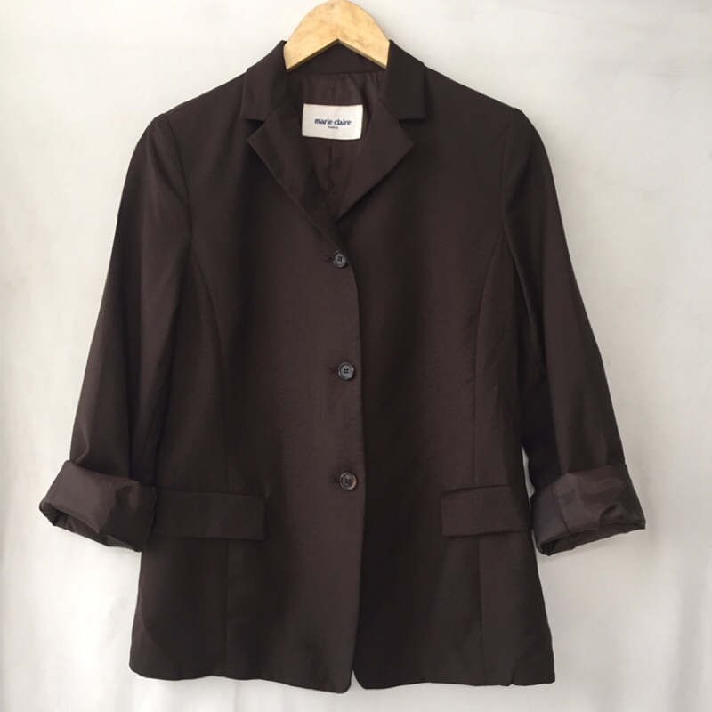Áo blazer màu nâu Nhật mới len ken